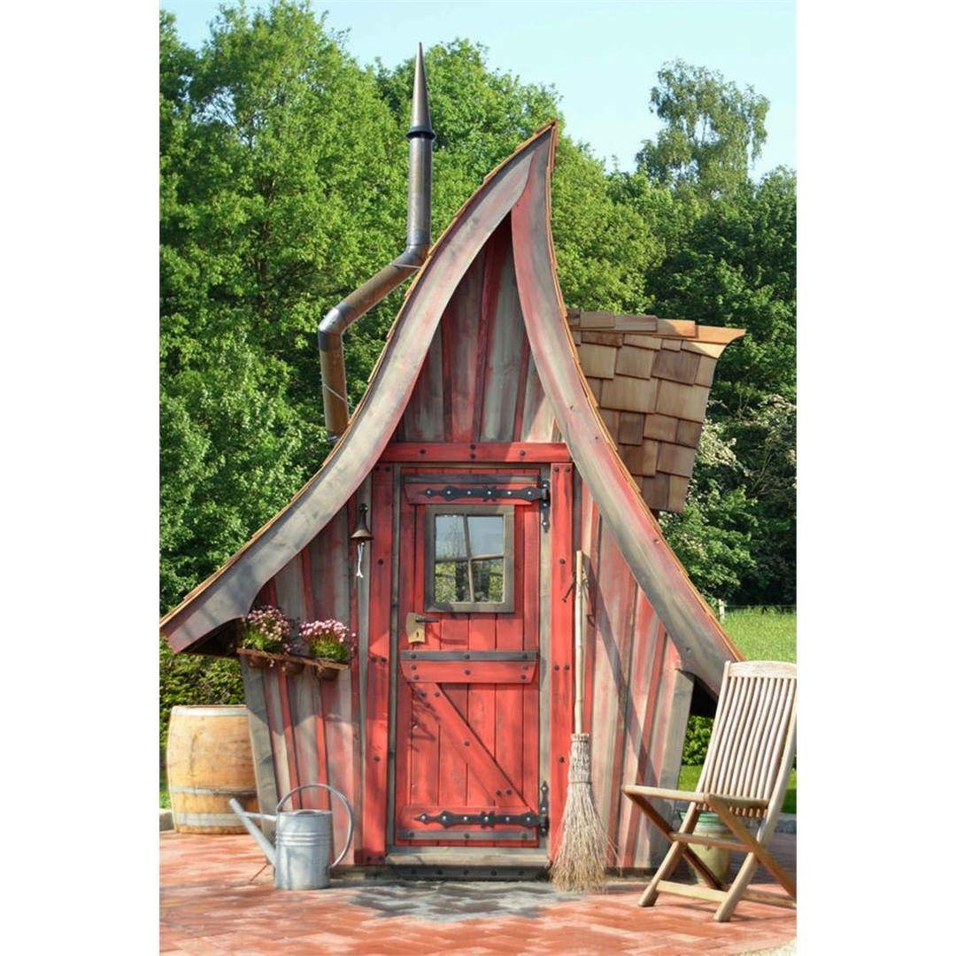 wood art witch house for kids