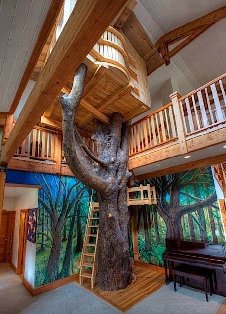 wood art tree house beds