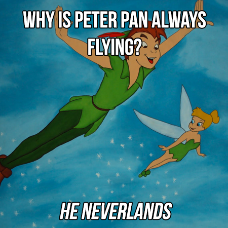 tinkerbell and peter pan - Why Is Peter Pan Always Flying? He Neverlands