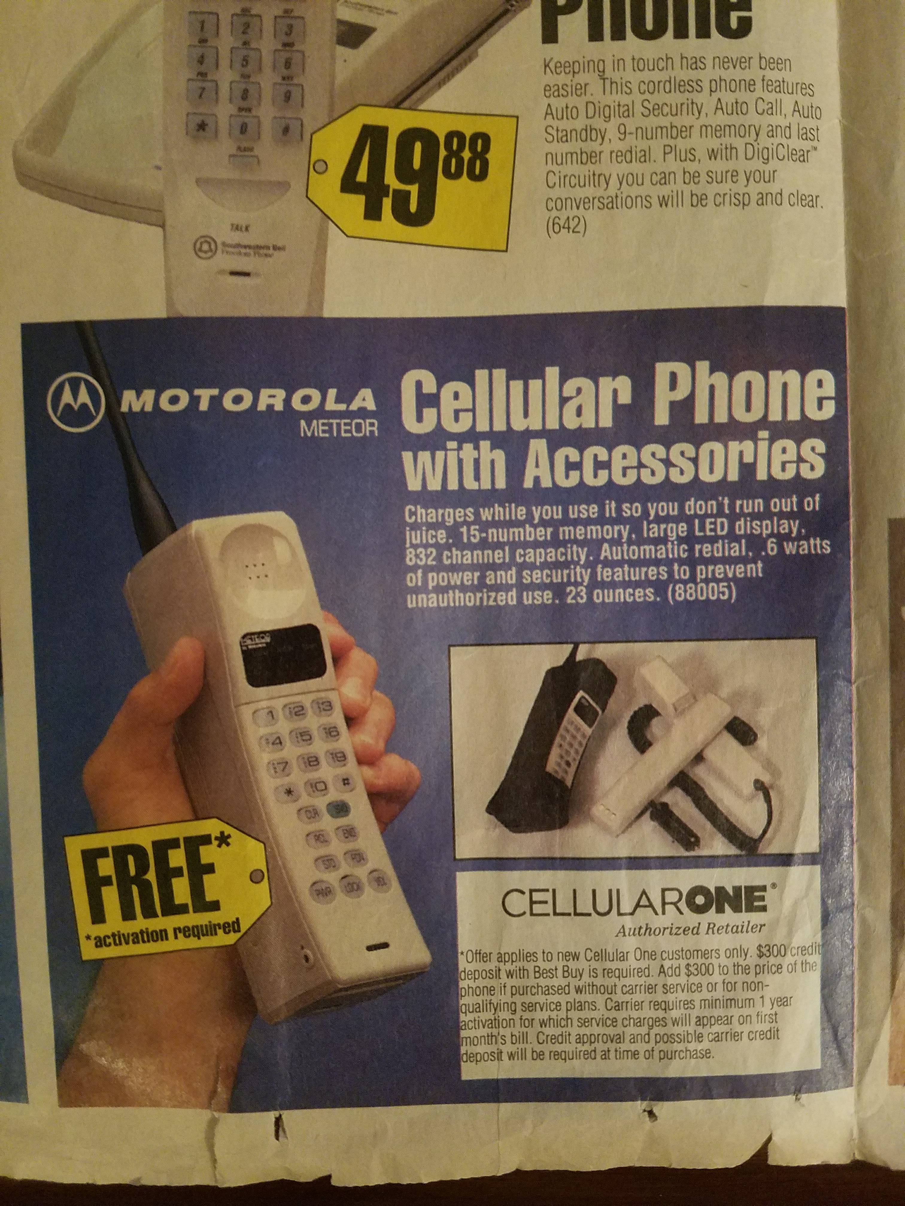 1994 best buy ad - Ptunic 4988 Keing in touch as ever been Bier This poiss phone com Auto Digital Security Auto Call, un Standby, 9 mber memory and la Humberto al Plus with Dior Circuitry you can be sure you caterations will be clear 6421 W Motorola Cellu