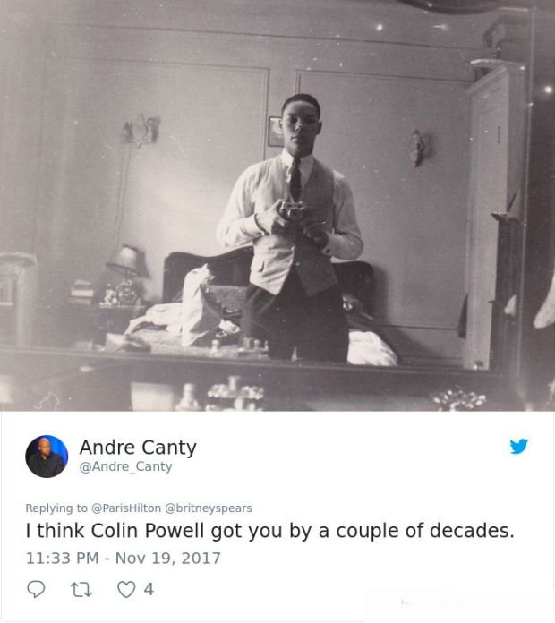 colin powell selfie - Andre Canty I think Colin Powell got you by a couple of decades. 27 4