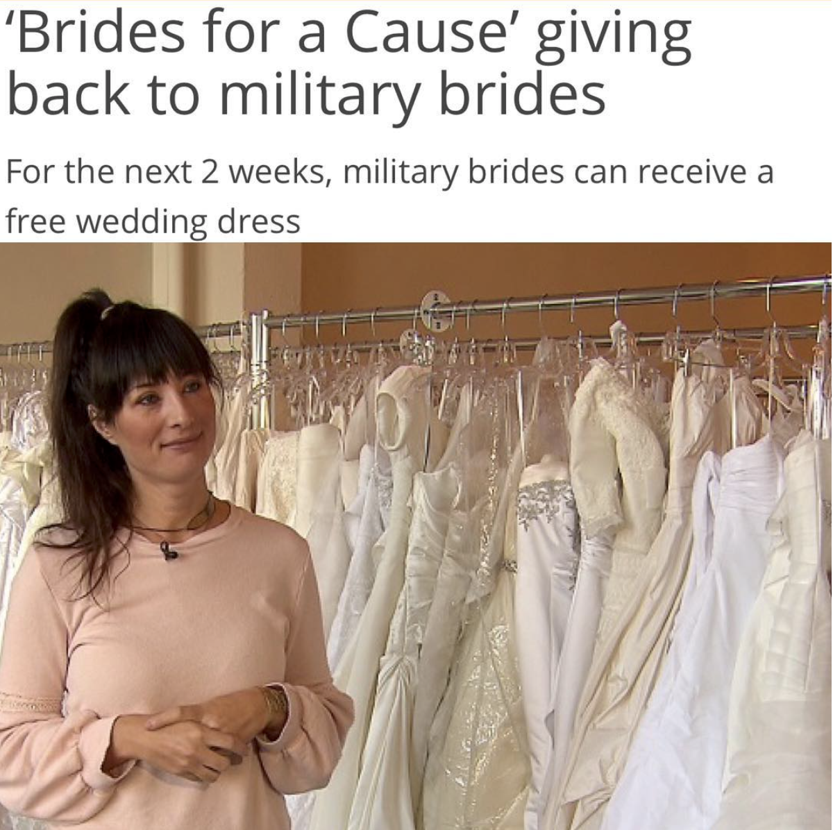 gown - 'Brides for a Cause' giving back to military brides For the next 2 weeks, military brides can receive a free wedding dress ru