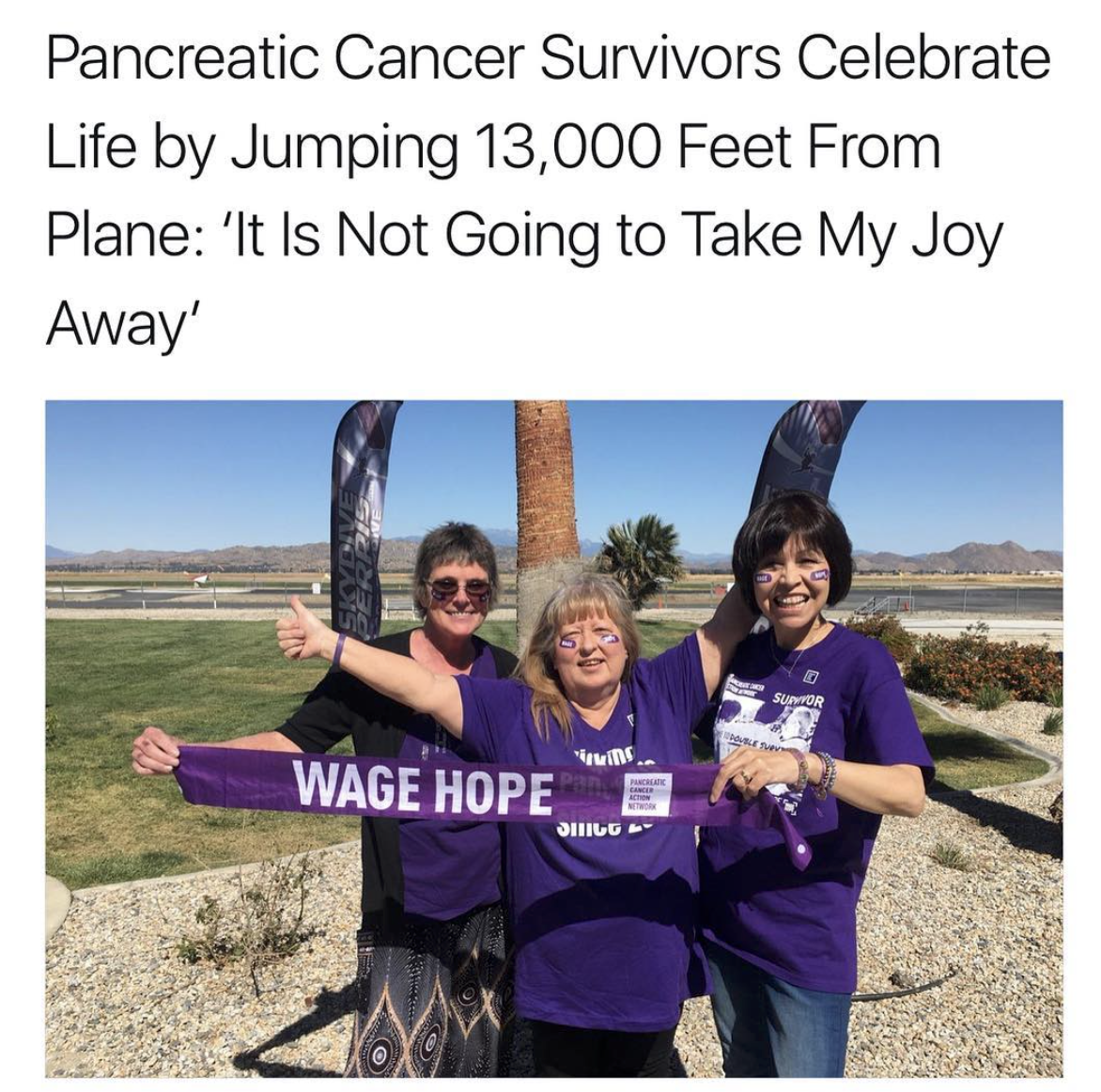 friendship - Pancreatic Cancer Survivors Celebrate Life by Jumping 13,000 Feet From Plane 'It Is Not Going to Take My Joy Away' Wage Hope Lo