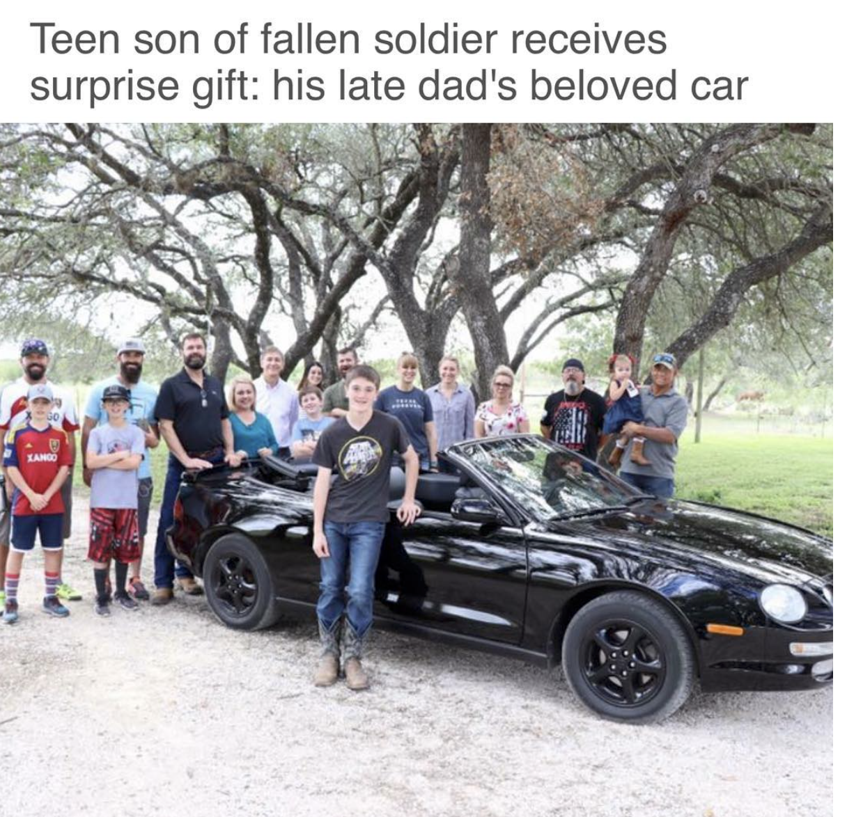 vehicle door - Teen son of fallen soldier receives surprise gift his late dad's beloved car