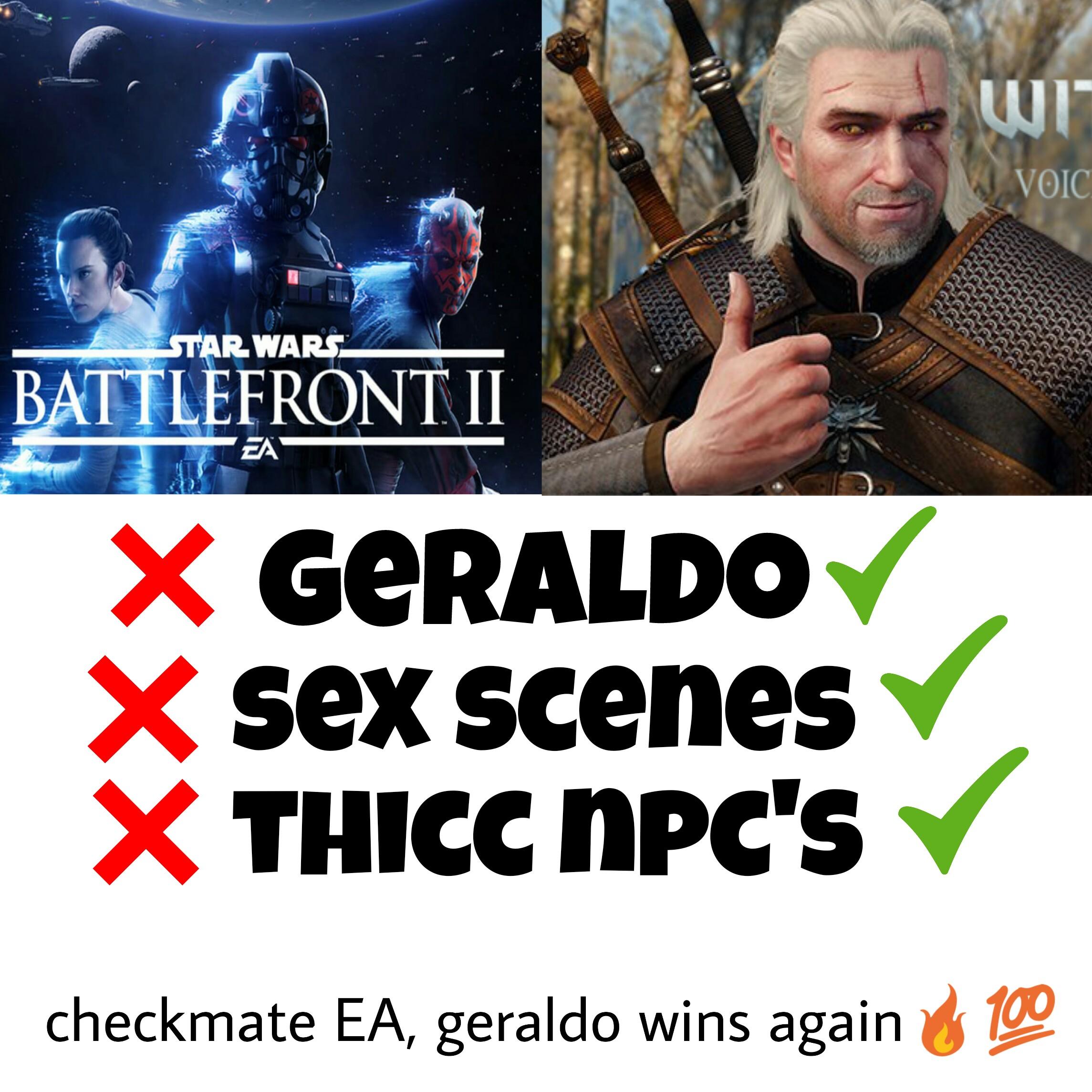 music - w1 W Voic Star Wars Battlefront Ii A X Geraldov X sex scenes X Thicc Npc'S V checkmate Ea, geraldo wins again 100