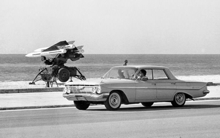 Missiles In Florida. There was a lot of tension during the Cuban missile crisis, so much so that the US Army deployed anti-aircraft Hawk missiles on a Florida beach in Key West. Photo was taken October 27, 1962.