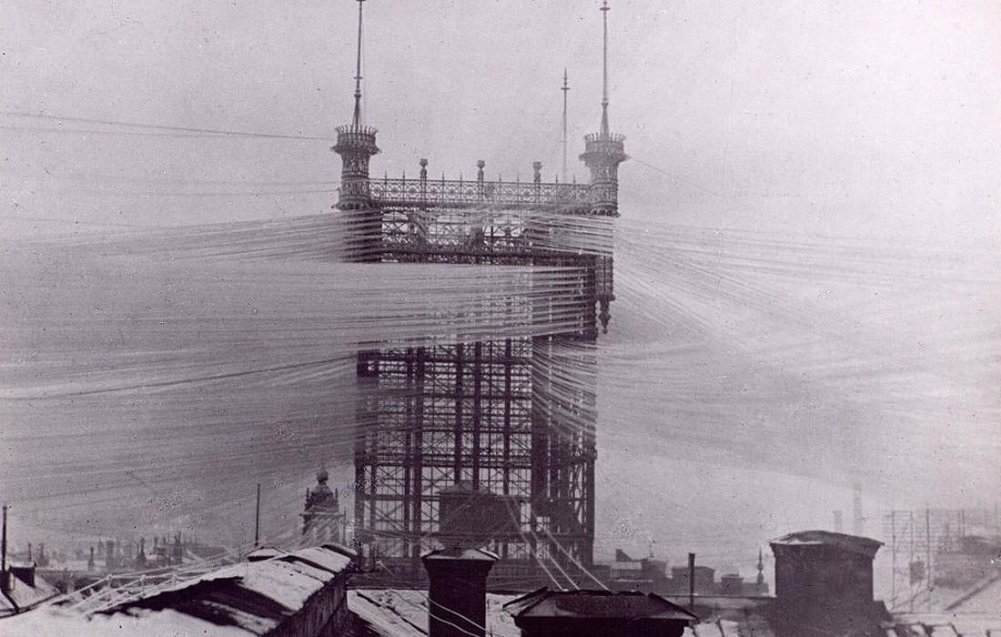 The Old Stockholm telephone tower was built in 1887 and connected more than 5,000 telephone wires in the Swedish capital.