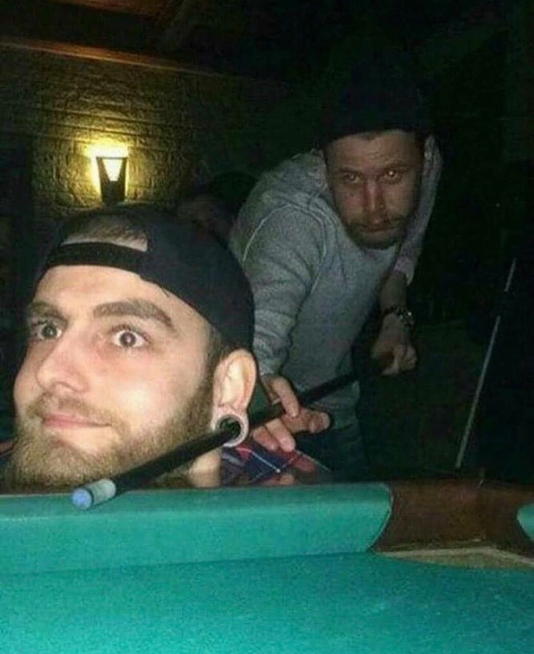 playing pool with a hipster