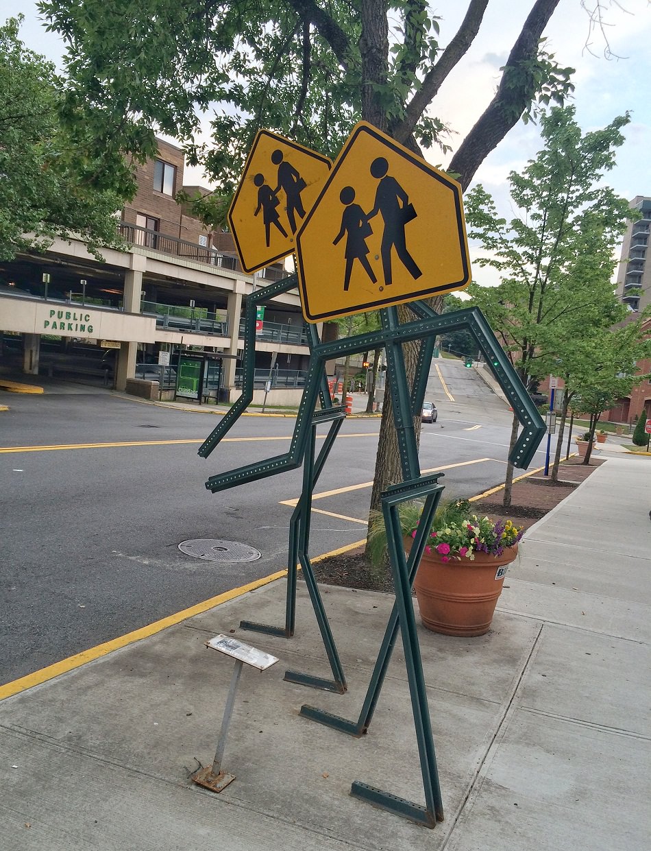 street pedestrian crossing signs