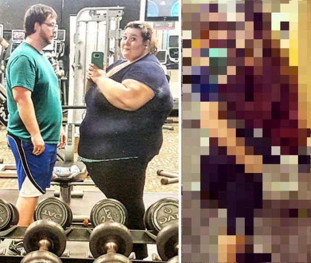 Two years ago, Lexi Reed, 26, of Terre Haute, Indiana weighed 485lbs while her husband Danny clocked in at 280lbs.