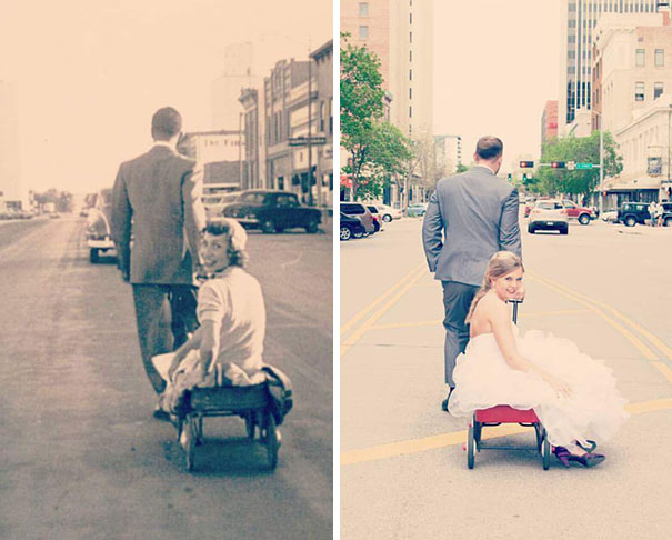 Recreated My Grandparents' Wedding Photo From 1954 At Our Own Wedding On Friday
