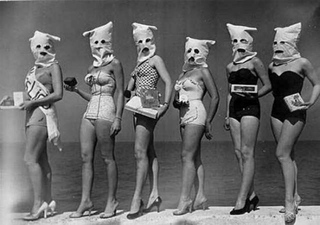 "Miss Lovely Eyes" (I guess the faces were too distracting, but the bathing suits weren't). Sometime in the 30s.