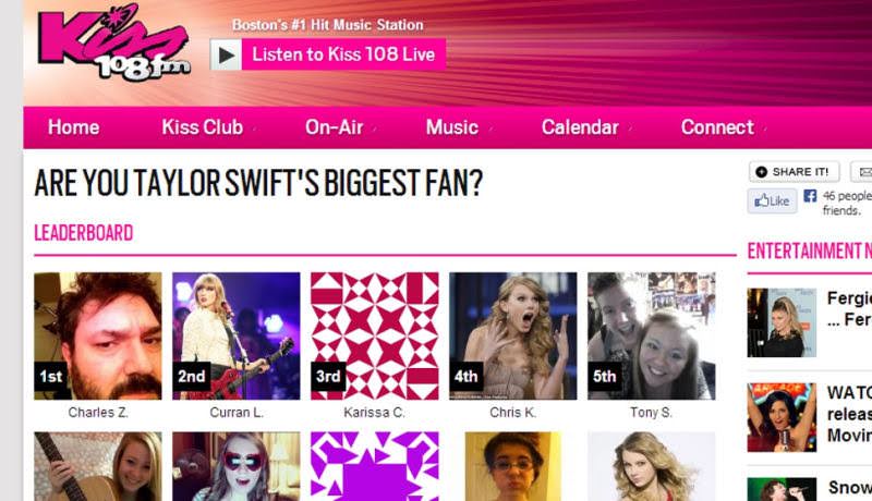 4chan taylor swift contest - a Boston's Hit Music Station Listen to Kiss 108 Live 10gm Home Kiss Club O nAir Music Calendar Connect Are You Taylor Swift'S Biggest Fan? It! 46 people friends. Leaderboard Entertainmentn Fergie ... Fer 1st 2nd 3rd 4th 5th Ch