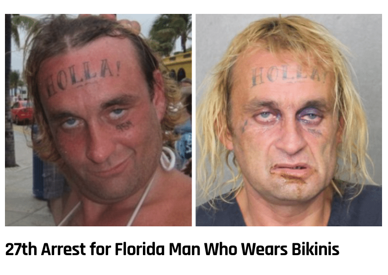 holla fort lauderdale - Holla! 27th Arrest for Florida Man Who Wears Bikinis