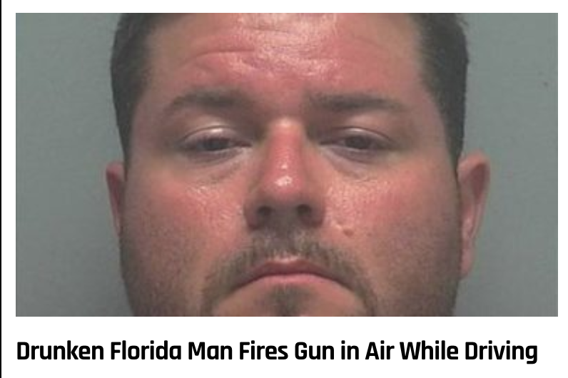 moustache - Drunken Florida Man Fires Gun in Air While Driving