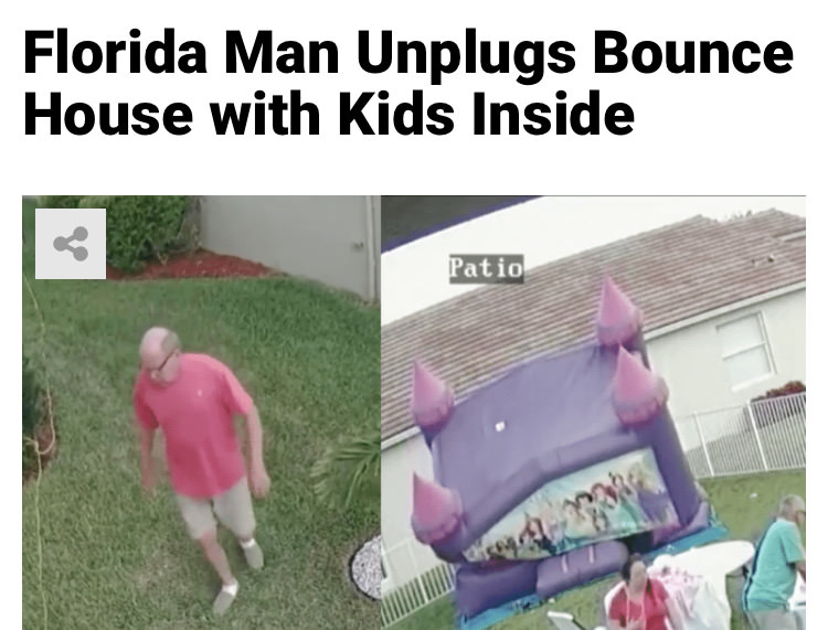 grass - Florida Man Unplugs Bounce House with Kids Inside Patio