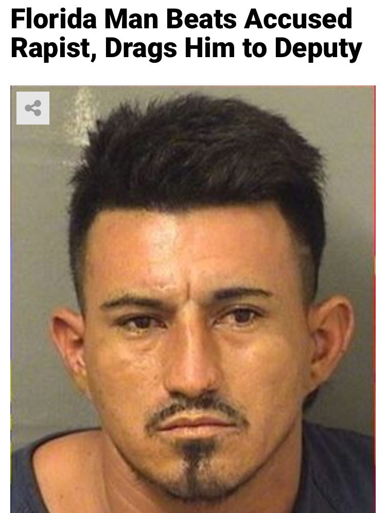 photo caption - Florida Man Beats Accused Rapist, Drags Him to Deputy