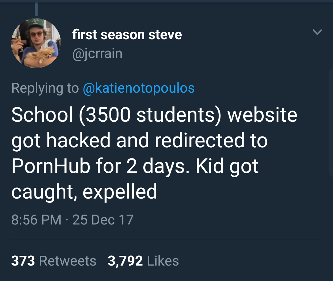 cyberpunk 2077 sjw - first season steve School 3500 students website got hacked and redirected to PornHub for 2 days. Kid got caught, expelled 25 Dec 17 373 3,792