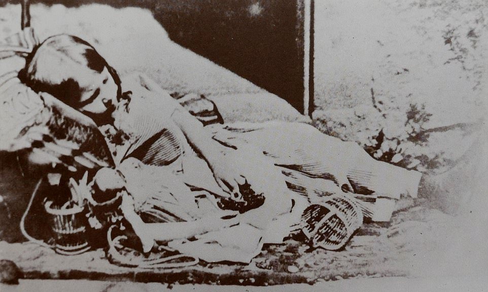 A girl no older than 8 sleeps on some tattered rags alone on a street in London, England in 1890. Hardships, neglect, and abuse at home forced many children to turn to the streets to fend for themselves in the late 1800s and early 1900s. No government programs or public support protected these children, and you would see them in most major cities of the time period.