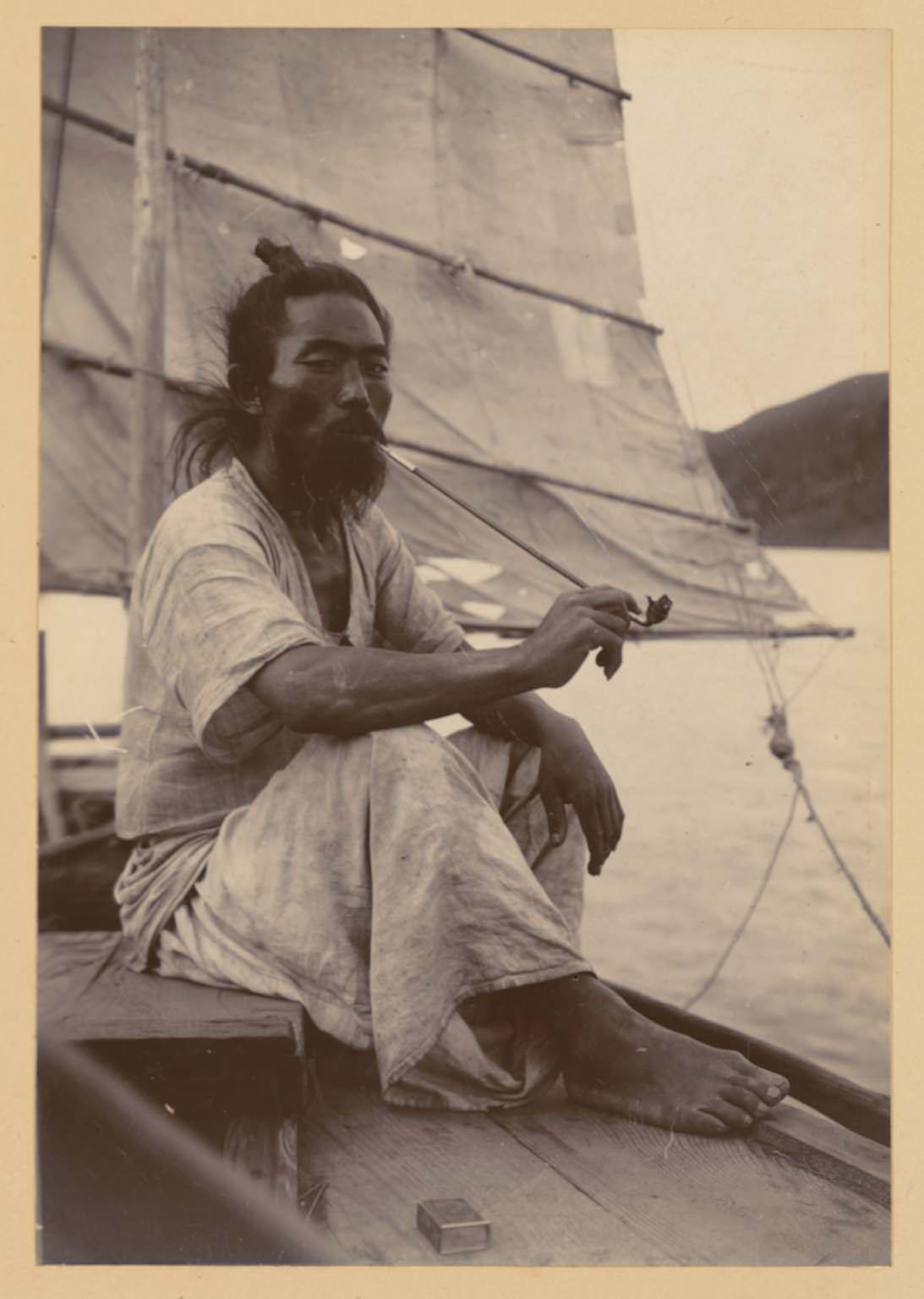 This is a picture of a Korean boatman in 1904. Most of these men were fishermen or traders, using small boats to move around the area to do business. It was a hard life, and dangerous as well as they often had no protection from such things as raiders, thieves, pirates, diseases or even bad storms, which any one of which could cost such a man his life.