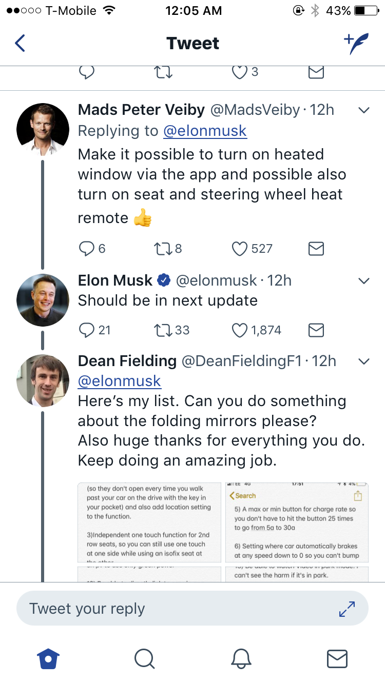 Elon Musk Is Taking Suggestions For Improvements On The Teslas