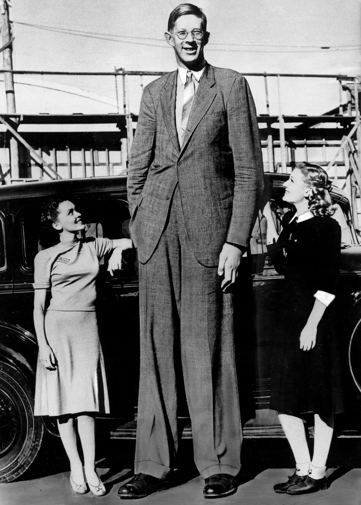 Robert Wadlow, the tallest man ever recorded and confirmed at 8’11”, pictured here in 1939, just one year before his death