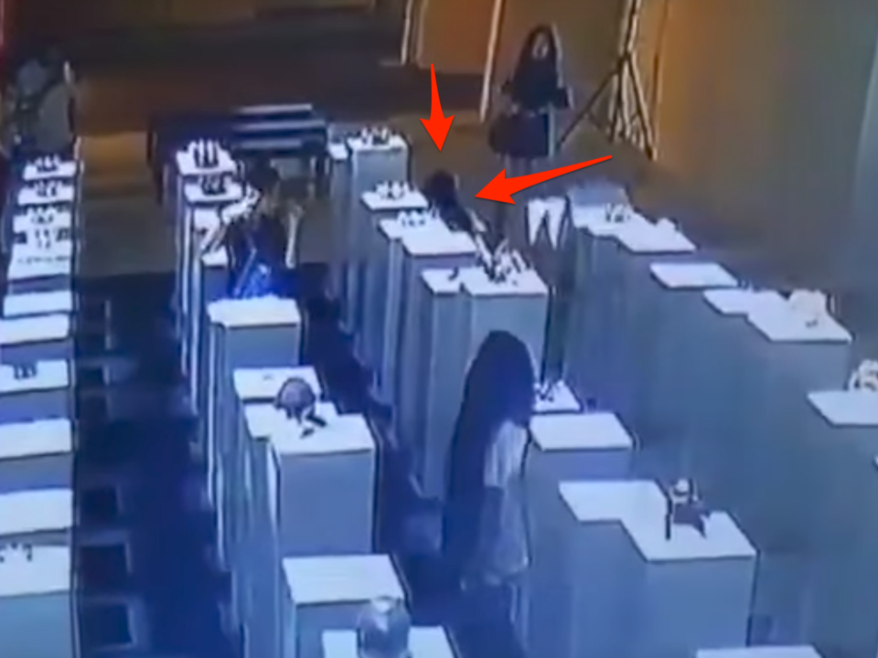 A woman in Los Angeles destroyed $200,000 worth of art while taking a selfie.  This cringe-worthy video of a selfie gone wrong, captured on a security camera, has racked up nearly seven million views on YouTube.

The incident took place at an installation by artist Simon Birch at the 14th Factory in Los Angeles. The installation, called "Hypercaine," featured a display of delicate crowns on pedestals.

The video captures a woman crouching down to take a selfie in front of the art, and subsequently knocking over an entire column of pedestals, apparently causing $200,000 worth of damage.