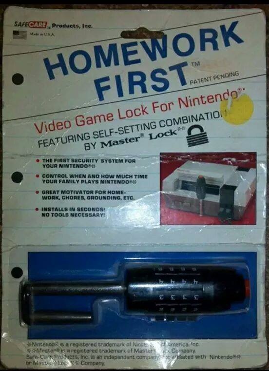 nintendo lock - Safecare, Products, Inc. Tm Homework First Patent Pending Video Game Lock For Nintendo Featuring SelfSetting Combinatio! By Master Lock The First Security System For Your Nintendo Control When And How Much Time Your Family Plays Nintendo G