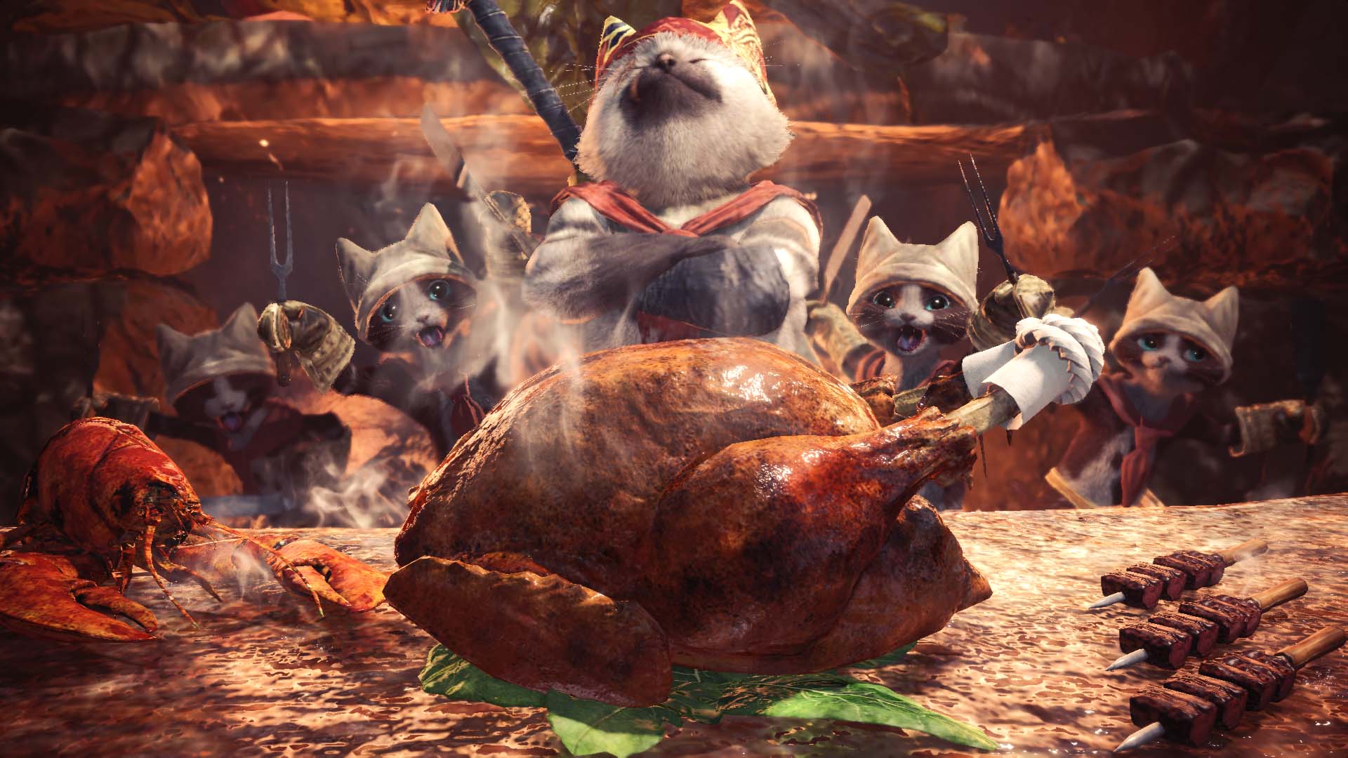 monster hunter cat chef