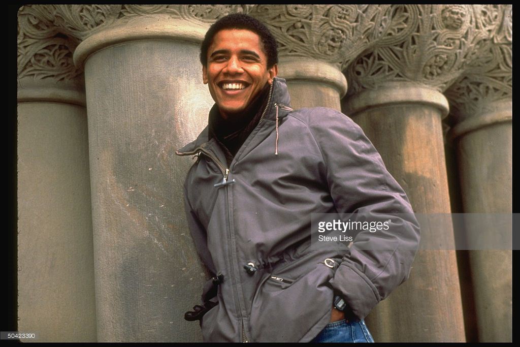 Newly-elected pres. of HARVARD LAW REVIEW, law student, & former community program dir. Barack Obama (1990).