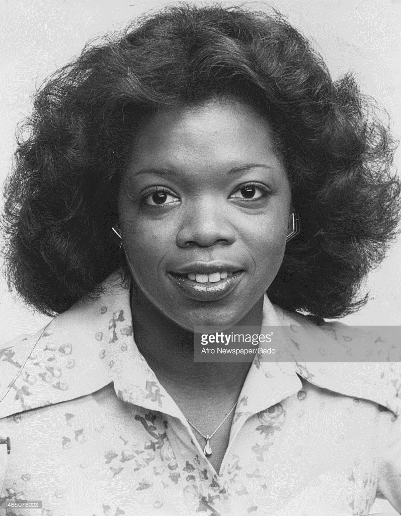 A portrait of Oprah Winfrey upon becoming co anchor of Eyewitness News on WJZ, with co host Jerry Turner, Baltimore, Maryland, June 26, 1978.