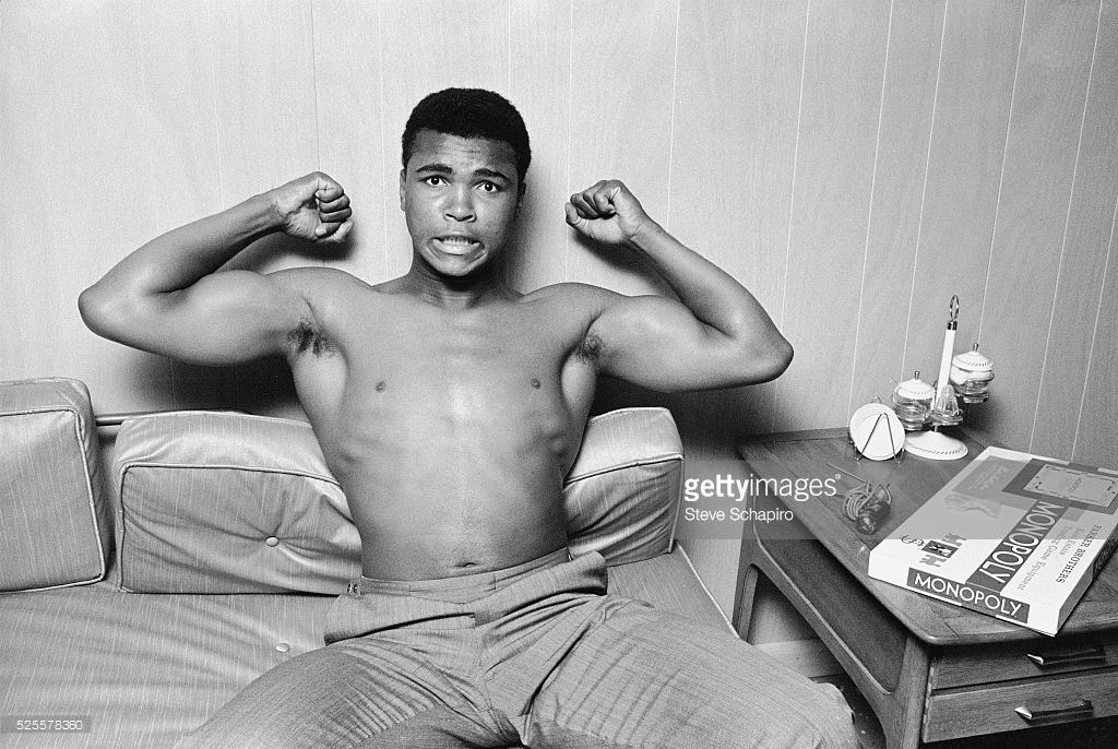 Cassius Clay at home in Louisville. Clay had already won an Olympic gold medal for boxing and amassed a professional record of 18 wins, 15 of them knockouts, when this photograph was taken. Soon after, he changed his name.