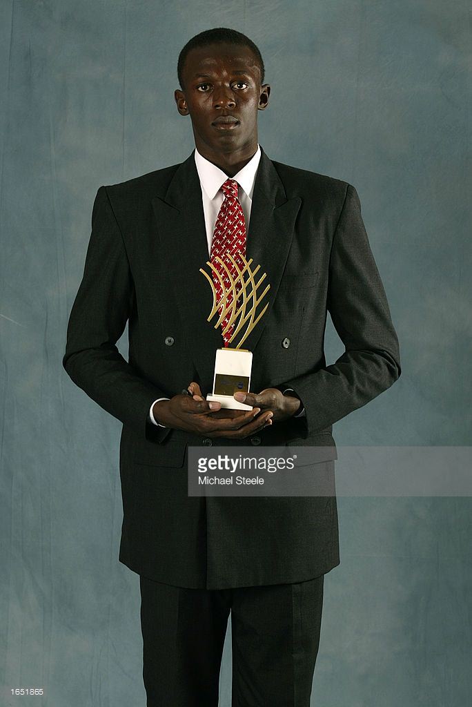 World Junior 200m Champion Usain Bolt of Jamaica wins the Rising Star Award during the IAAF Athletics Gala at the Sporting Club in Monte Carlo, Monaco on November 17, 2002.