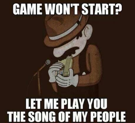 blow the cartridge meme - Game Won'T Start? Let Me Play You The Song Of My People