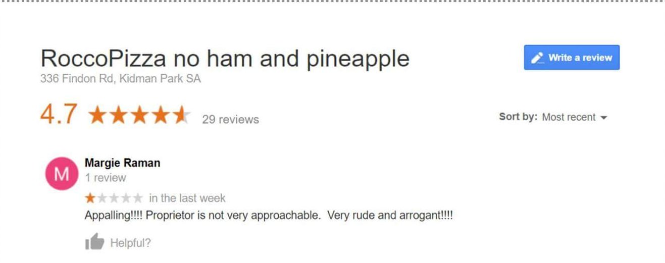 Pineapple Hating Pizza Maker Gets Butthurt Over A Bad Review