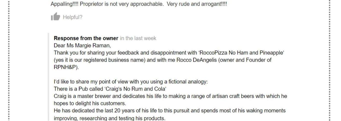 Pineapple Hating Pizza Maker Gets Butthurt Over A Bad Review