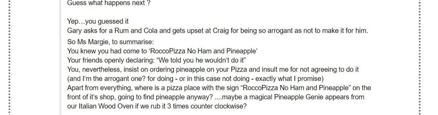 Pineapple Hating Pizza Maker Gets Butthurt Over A Bad Review