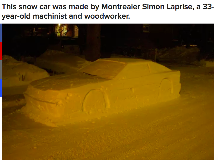 sand - This snow car was made by Montrealer Simon Laprise, a 33 yearold machinist and woodworker.