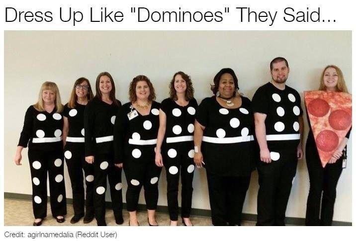 dominoes halloween costume - Dress Up "Dominoes" They Said... Credit agirlnamedalia Reddit User