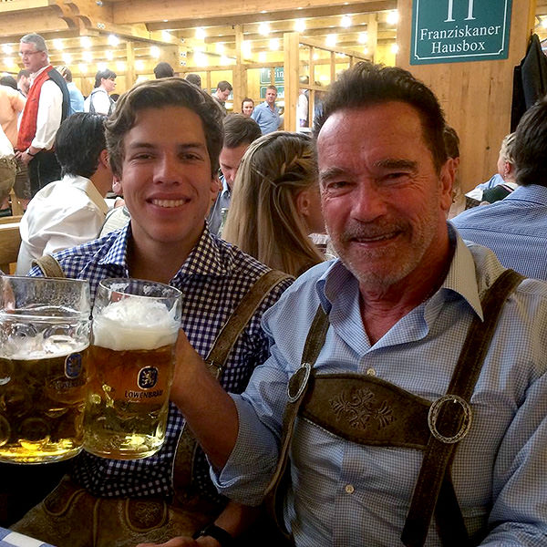 Arnold Schwarzenegger and his son Joseph.