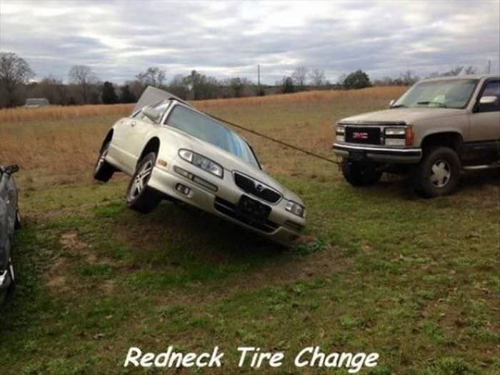 off roading - Redneck Tire Change