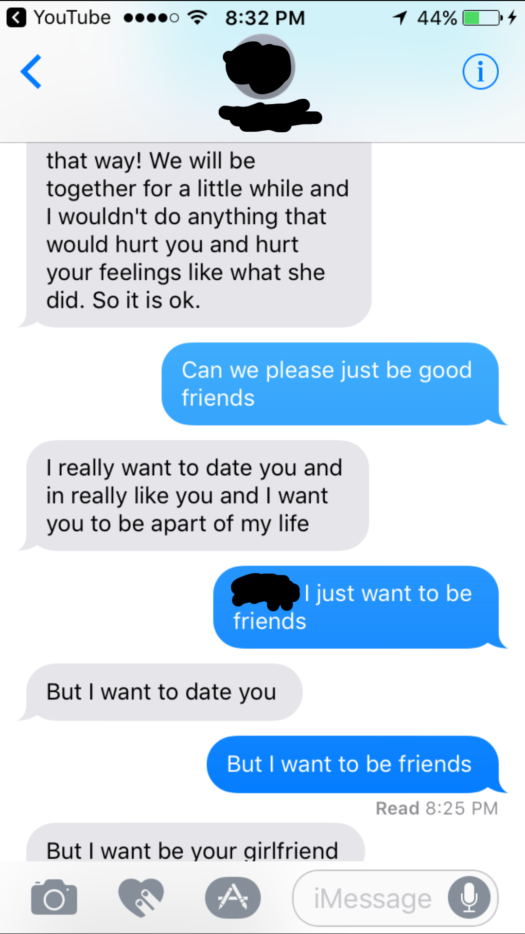 nicegirls posts - YouTube 1 44% D that way! We will be together for a little while and I wouldn't do anything that would hurt you and hurt your feelings what she did. So it is ok. Can we please just be good friends I really want to date you and in really 