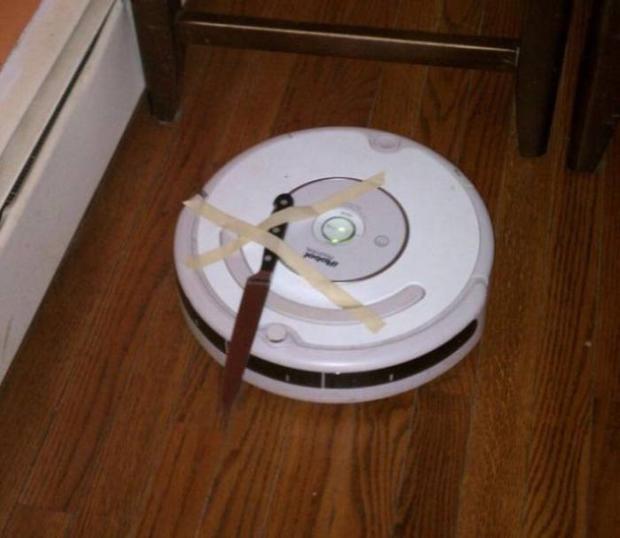 Roomba with a knife! My house is finally safe!