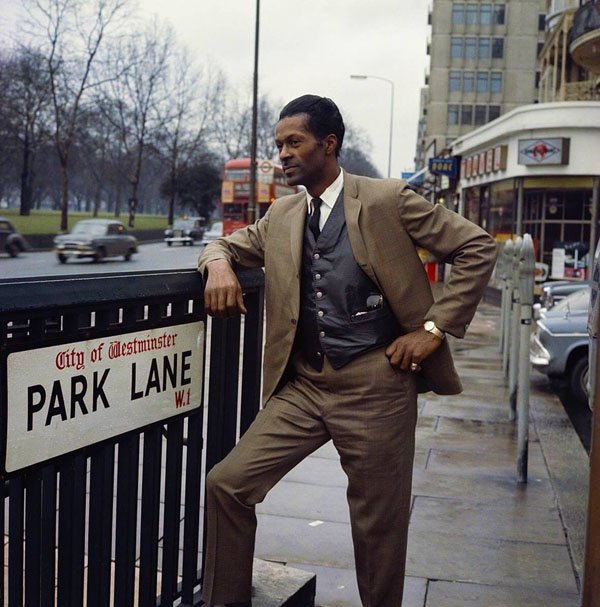 Chuck Berry at Park Lane in London in 1965.