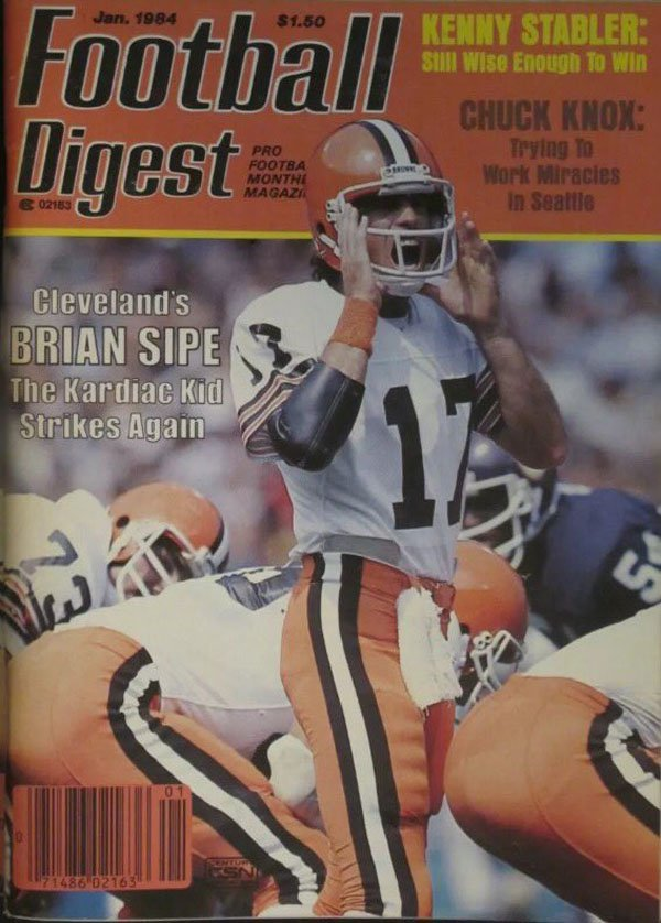 Cleveland Browns legend Brian Sipe on the cover of “Football Digest” in 1984.