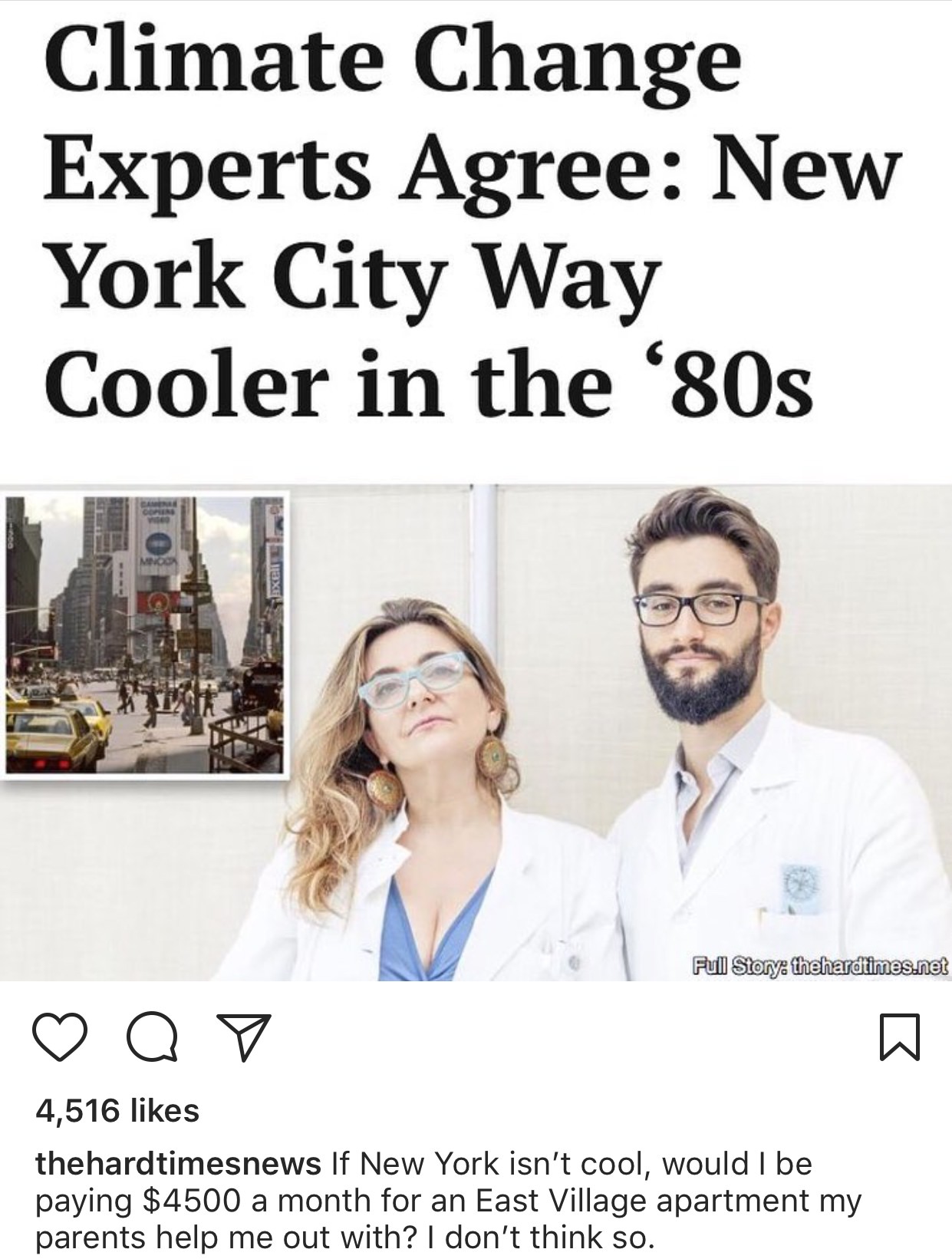 bk property management - Climate Change Experts Agree New York City Way Cooler in the '80s Maxi Full Story thehardtimes.net o 4,516 thehardtimesnews If New York isn't cool, would I be paying $4500 a month for an East Village apartment my parents help me o