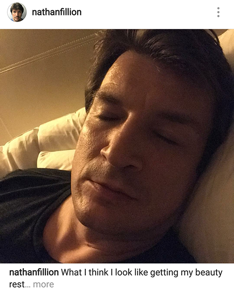 nathan fillion instagram - nathanfillion nathanfillion What I think I look getting my beauty rest... more