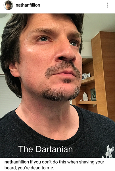 nathan fillion beard - nathanfillion The Dartanian nathanfillion If you don't do this when shaving your beard, you're dead to me.