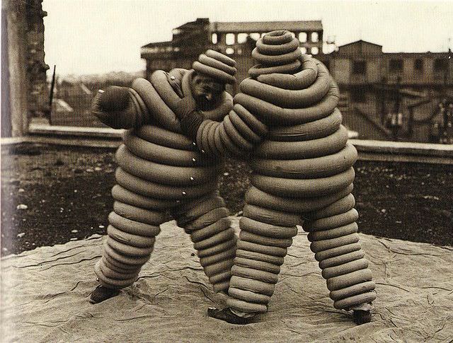 Michelin man style boxing in 1917.