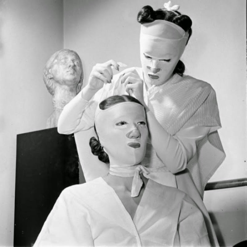 Beauty treatments in the 1940s.